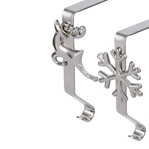 New Arrival Cast Santa-Shaped Silver Metal Clip Hook Home Use Christmas Decoration <b>Stocking</b> <b>Hanger</b> Low Price Wedding Home Use - Product Image 3