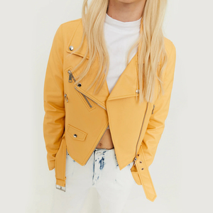 Veste en cuir tissé brut à fermeture éclair de couleur personnalisée de haute qualité en gros pour femmes, écologique et matelassée - Product Image 4