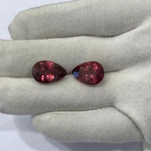 Pierres précieuses de tourmaline en argent fin de haute qualité propre à l'intérieur de la poire coupée cristal de rubylite naturelle paires de gemmes en vrac - Product Image 6
