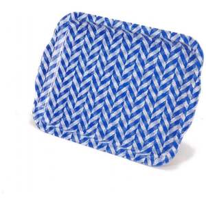 Bandeja DE SERVICIO DE METAL rectangular azul claro antideslizante de 215x316mm con mango de vidrio - Product Image 4