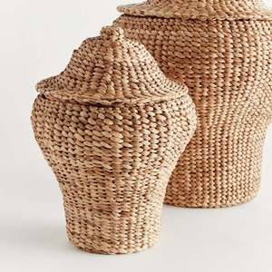 TienPhong, venta al por mayor, jarrones de jacinto de agua modernos, jarrones de jengibre, tarros con tapa decorativos naturales tejidos a mano para el hogar, el hotel y la exhibición - Product Image 4