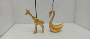 Juego de 2 soportes dorados para varillas de incienso con diseño de pájaros y animales para quemar fragancias aromáticas y uso doméstico decorativo - Product Image 6