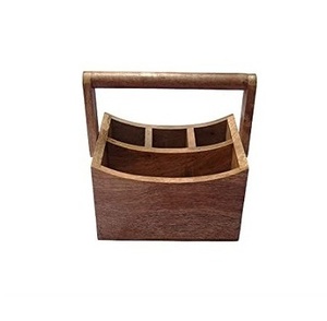 Support de rangement en bois pour ustensiles de cuisine, vente en gros 2026, fabricant sur mesure, design artisanal en bois de manguier - Product Image 1