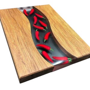 Planche à découper de rivière époxy personnalisée bois naturel avec incrustation de résine usine OEM du Vietnam - Product Image 4