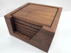 Posavasos de nogal Posavasos de madera funcionales construidos para un uso duradero por artesanía de media luna - Product Image 3