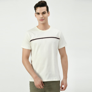 Precio al por mayor hombres camisetas de alta calidad 100% algodón logotipo personalizado en blanco hombre cuello redondo Slim Fit camisetas de algodón con logotipo - Product Image 1