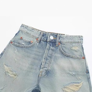Vente en gros de shorts jeans unis pour femmes, nouveaux shorts d'été en jean personnalisés, shorts de qualité supérieure lavés pour femmes - Product Image 3