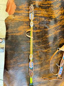 Hand Tooled Leather Western Horse Tack Set Handcrafted Headstall & Breast Collar with Customized Design for Rodeo Trail & Show - Product Image 4