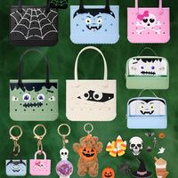 Sac de plage en EVA personnalisé avec logo, grande capacité, en caoutchouc, robuste, imperméable, couleur unie, imprimé sorcière, Halloween