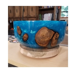 Bol en résine unique finition polie faite à la main design artistique idéal pour les salades de fruits snacks pièce maîtresse ou affichage à la maison - Product Image 5