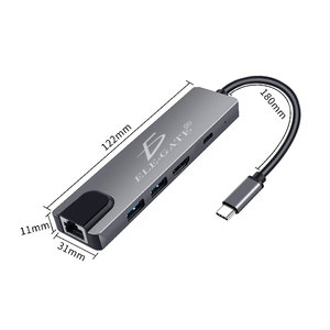 Hub Adattatore USB-C a 5 Porte in Lega di Alluminio con Ricarica Rapida 100W e Trasferimento Dati Ethernet Disponibile - Product Image 2