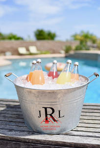 Seau à vin décoratif avec poignée en cuir Vente chaude en laiton fini antique Boisson Refroidisseur de vin avec supports pour bar - Product Image 5