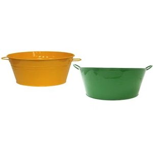 New Arrival <b>Metal</b> Planter <b>Tub</b> with Handle Multi Color for Home Interior Decor Flower Planter Multi Purpose Buckets - Product Image 2