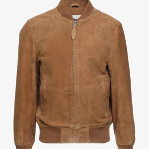 Blouson d'aviateur matelassé High Street en toile lavée délavée à fermeture éclair à col montant personnalisé de haute qualité avec logo avant pour l'hiver unisexe - Product Image 1