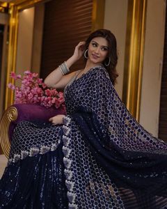 ชุดส่าหรีสำหรับงานเลี้ยงงานแต่งงานและงานแต่งงานราคาไม่แพง - Product Image 5