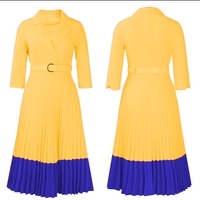 Robe longue en tricot pour femme, personnalisable par OEM, motif uni, taille empire, silhouette ample, décoration de ceinture, robe pull