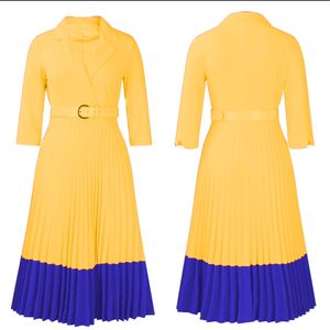 Robe longue en tricot pour femme, personnalisable par OEM, motif uni, taille empire, silhouette ample, décoration de ceinture, robe pull - Product Image 2