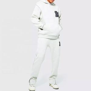 Fashion OEM Custom Logo <b>Embroidery</b> Mens Sweatsuits Oversized 100% Cotton Men Jogging <b>Sets</b> by Punchin Sports - Product Image 1