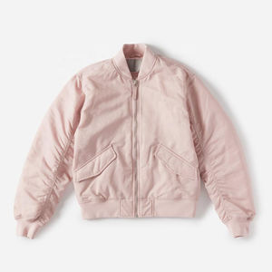 Vêtements en gros Blouson aviateur rose à fermeture éclair pour femmes Blouson aviateur pour femmes Nouveau produit Recrutement avec tenue professionnelle - Product Image 6