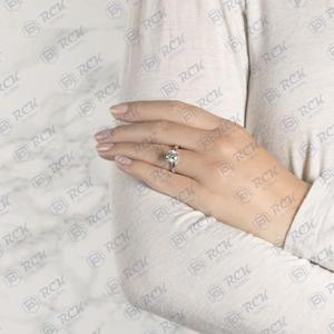 Anillo de moissanita de corte redondo TCW Solitaire 1,60, regalo de cumpleaños de amor de Aniversario de Plata de Ley 925 para mujer - Product Image 3