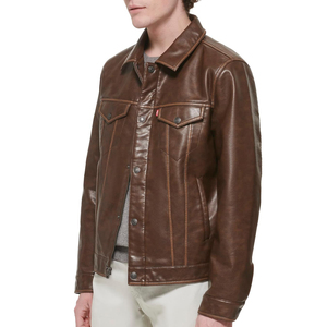 Chaqueta de Cuero Cortavientos de Nuevo Estilo para Hombre, Chaqueta de Tela Impermeable de Longitud Larga a la Moda, Chaqueta al por Mayor para Hombre - Product Image 3