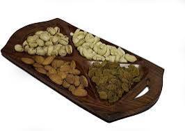 Plateau de service en bois moderne à 4 sections en forme de cœur pour la cuisine, pour les fruits secs et les collations, pour le service sur table - Product Image 2