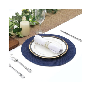 Orange Solid Washable Durable Jute Cotton Placemat 34x46cm Dining <b>Table</b> Mat ISO Certified Strong Weave for Export from India - Product Image 3