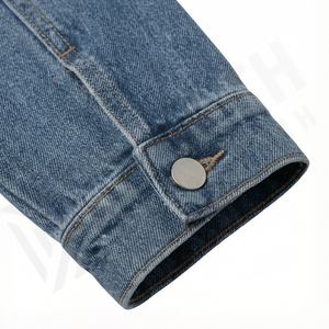 Chaqueta Vaquera Larga Elástica para Mujer, Hecha a Medida al por Mayor, con Botones, Impermeable, de Algodón, Lisa, Ropa de Abrigo de Moda Femenina - Product Image 6