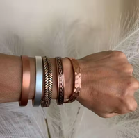 Bracelets magnétiques en fil de cuivre pur, bijoux polis faits à la main, ensembles de bracelets de qualité supérieure, artisanat exquis, religieux, mariage, EXOTIQUE