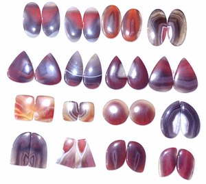 100% pares de ágata Bostwana roja Natural, cabujón en forma de piedras preciosas de alta calidad para la fabricación de joyas, mayorista de piedras preciosas sueltas - Product Image 3