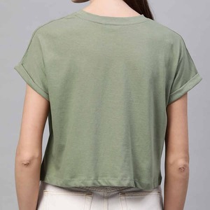 T-shirts en coton de haute qualité pour femmes, conçus sur mesure, respirants et courts, vente en gros à bas prix - Product Image 3
