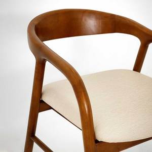 Silla de Oficina Moderna Neva GCF210 con Asiento Tapizado y Estructura de Madera de Caucho para Casa, Apartamento o Villa - Product Image 5