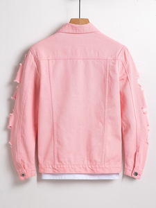 Chaqueta vaquera elegante con Diseño de manga regular para hombre, cómoda chaqueta de lona a la moda con cierre de botón totalmente personalizado para hombre - Product Image 2