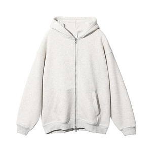 Pull unisexe personnalisé Boxy 100% coton sweat à capuche 400 GSM épais lavé à l'acide délavé au soleil 3D bouffée impression fermeture éclair sweats à capuche surdimensionnés - Product Image 2