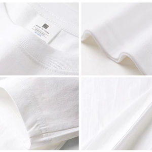 เสื้อยืดผู้ชายกันหดไหล่โอเวอร์ไซส์พิมพ์โลโก้ตามสั่งด้านหน้าเปล่าคุณภาพสูง - Product Image 4