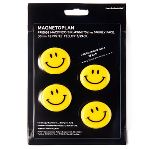 MAGNETOPLAN Fridge Magnets for Smiley Face 30mm Ferrite <b>Yellow</b> 6/Pack - Product Image 3