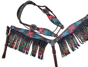 Más vendidos 100% India cuero occidental caballo Headstall con hardware de acero inoxidable caballo Headstall pecho Collar - Product Image 2
