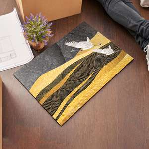 Tapis à motif de deux cigognes en vol, tapis de couloir moderne pour chambre d'enfant, tapis d'entrée, tapis en velours de luxe - Product Image 2