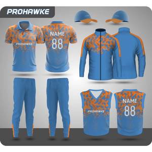 Alto nivel de calidad Prohawke Cricket Jersey y pantalones uniforme logotipo personalizado al por mayor transpirable Cricket uniforme - Product Image 3