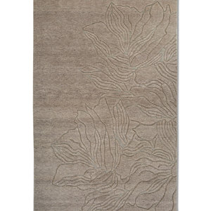 Alfombra de Lana Anudada a Mano en Verde Azalea, con Patrón Floral y Abstracto, Estilo Clásico para Sala de Estar y Entrada, Nueva Aiwz-1002 - Product Image 1