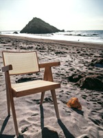 Chaise de salle à manger pliante en rotin mobilier d'extérieur dossier en bois massif cesca chaise en rotin