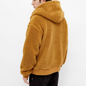 OEM personalizado registro Sherpa polar Sudadera con capucha personalizado Sherpa polar sudaderas con capucha peso pesado grueso piel pulóver sudaderas con capucha para los hombres - Product Image 3