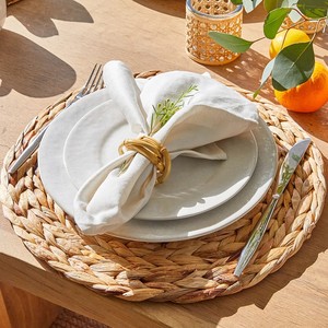 Sustainable Reusable 100% Natural Woven Water Hyacinth Placemats Decoration Table Pad Cheapest Sets of Place Mats - Product Image 5