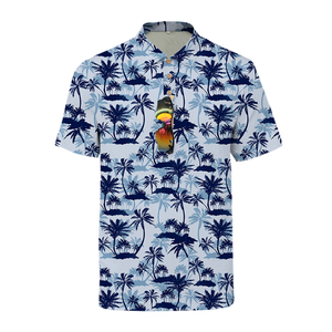 Hombres de alto rendimiento para Polos con estampado de sublimación Floral de árbol de coco fresco Venta caliente para fiesta en la playa de vacaciones - Product Image 5
