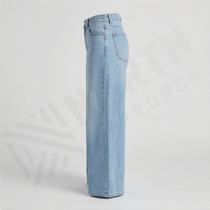 Pantalons en coton respirant pour femmes, pantalons décontractés, pantalons cargo pour femmes, pantalons en jean pour femmes, pantalons à jambes larges, jeans tendance - Product Image 3