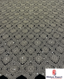 Tissu en velours brodé haut de gamme, idéal pour les robes de soirée élégantes, les tenues de cérémonie et les robes de gala, populaire au Qatar - Product Image 6