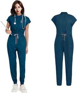 New Fashion High-quality <b>Denim</b> Medical Uniforms Nursing Scrubs <b>Joggers</b> Scrub Sets for Unisex - Product Image 1