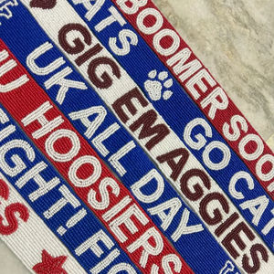 Handmade Beaded Bag Straps Game Day Strap for Clear Beaded Handbag Seed Beaded Box Hand Embellished <b>Hairbands</b> - Product Image 1