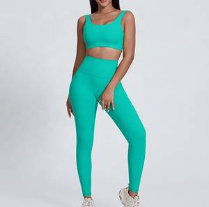 Vendedor caliente Trajes de yoga Entrecruzado Espalda Sexy Deportes Sujetador acolchado Levantamiento de glúteos Pantalones de yoga Sujetador Leggings Conjunto Gimnasio Ropa de fitness - Product Image 3