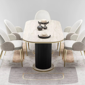 Élégant ensemble de meubles de salle à manger le plus récent 1 table et 6 chaises ajoute une touche élégante à votre cuisine - Product Image 1